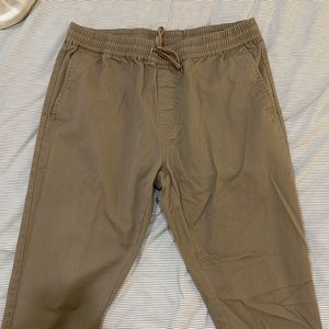 Mens Volcom joggers, khaki large size